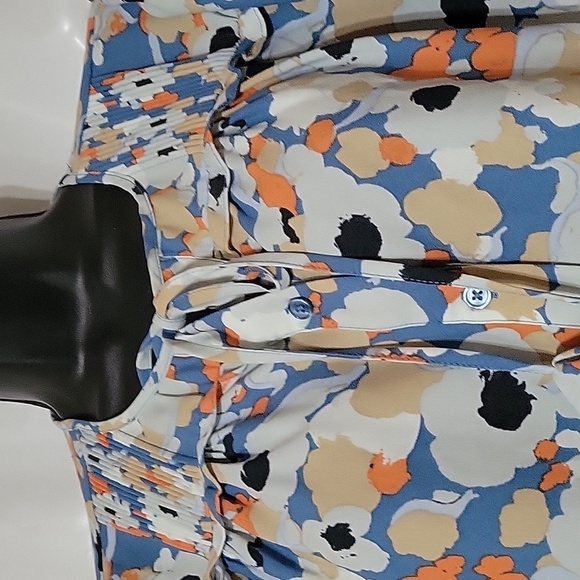 JOIE Ditsy Floral Print Pin tuck  Blouse‎ Long Sleeve Tie Neck Top Bohemian - Picture 3 of 8